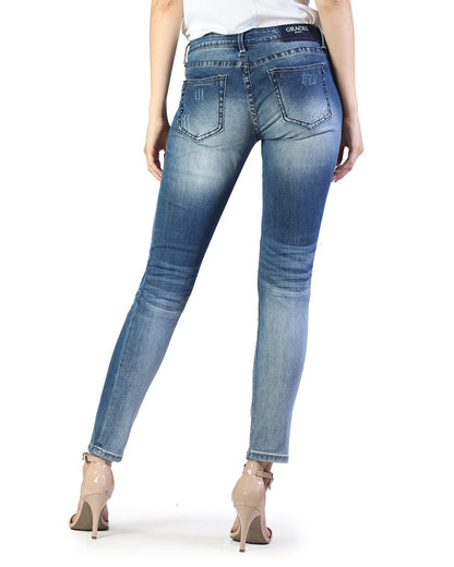 Women's Sanded Slit Skinny Jean by Grace In LA from Skip’s Western Outfitters | GIL-JNW9256-24-R