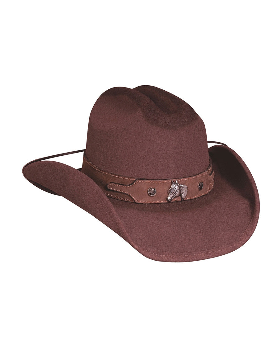 Kids Horsing Around Wool Hat - Chocolate by Bullhide from Skip’s Western Outfitters | MOT-0483CH-L-Chocolate