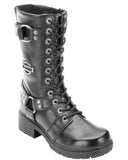 Womens Eda Lace-Up Motorcycle Boots