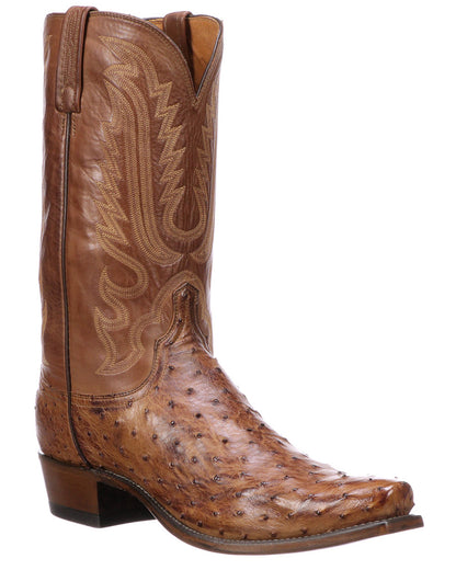 Mens Luke Full-Quill Square Toe Ostrich Boots by Lucchese from Skip’s Western Outfitters | LUC-N1156.73-080-D