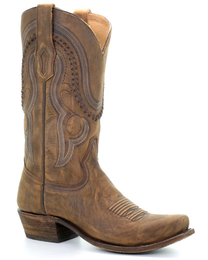 Corral A3479 Men's Handcrafted Medium Square Toe Cowboy Boots in Brown at Skip's Western Outfitters