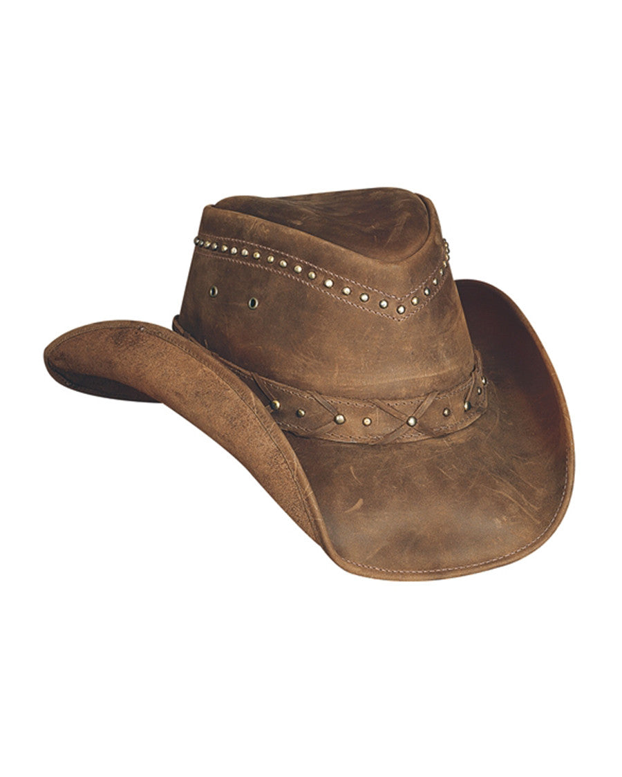 Burnt Dust Leather Hat by Bullhide from Skip’s Western Outfitters | MOT-4015BR-S-Brown