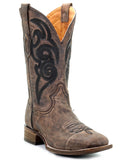 Men's Embroidered Boots - Brown