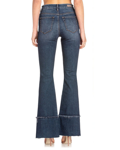 Women's Solid Flare Jeans by Miss Me from Skip’s Western Outfitters | MMJ-H2217FL-24-Dark-Wash