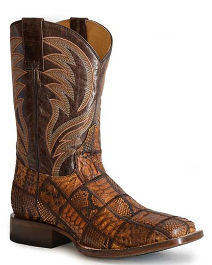 Men's Check Western Boots by Roper from Skip’s Western Outfitters | KAR-09-020-6510-8224-BR-080-D