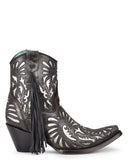 Women's Inlay and Fringe Ankle Boots