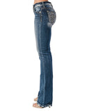 Women's Shimmering Cross Bootcut Jeans