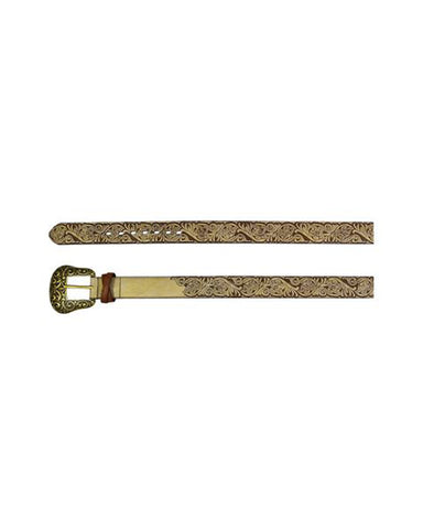 Catchfly Warm Metallic Tooling Belt in Brown | Size Medium