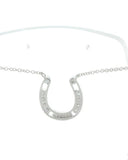Womens Fastened in Sparkles Horseshoe Necklace