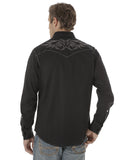 Mens Rock 47 Embroidered Long Sleeve Shirt
