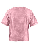 Womens Live Aloha Cropped Boyfriend T-Shirt - Pink