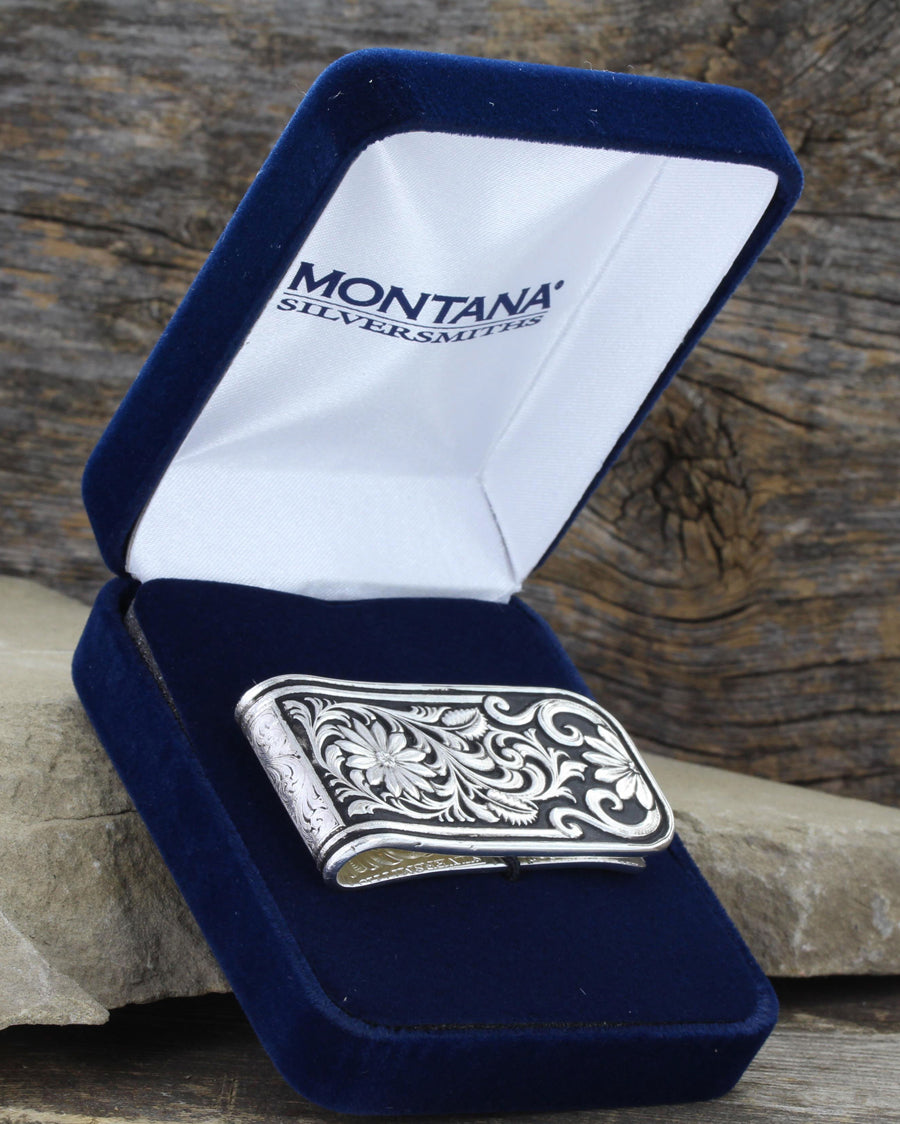 Leather Cut Bitterroot Money Clip