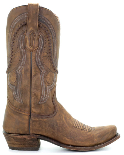 Corral A3479 Men's Handcrafted Medium Square Toe Cowboy Boots in Brown at Skip's Western Outfitters