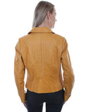 Women's Lambskin Motorcycle Leather Jacket - Butterscotch