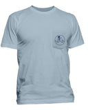 Men's Skull & Poles Pocket T-Shirt - Blue Stone