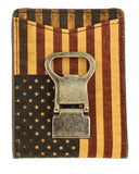 Bi-Fold Vintage American Flag Rodeo Money Clip Wallet