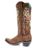 Women's Deer Skull & Flowers Western Boots