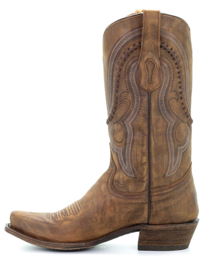 Corral A3479 Men's Handcrafted Medium Square Toe Cowboy Boots in Brown at Skip's Western Outfitters