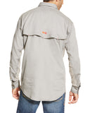 Men's Fire Resistant Vented Long Sleeve Work Shirt - Silver