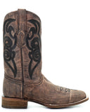 Men's Embroidered Boots - Brown