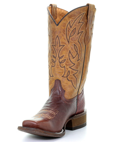 Youth Two Toned Western Boots - Brown