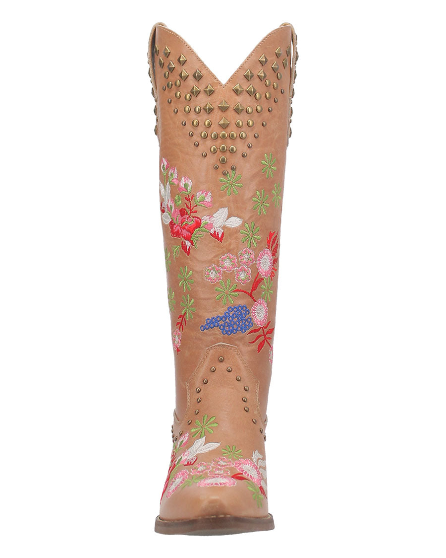 Dingo Women's Poppy Western Boots in Tan with Snip Toe at Skip's Western Outfitters | DI732-TAN