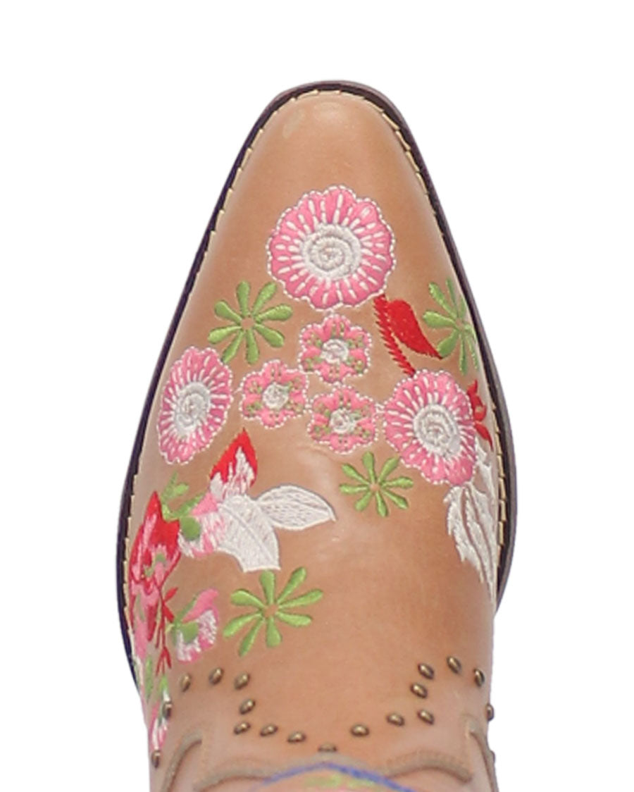Dingo Women's Poppy Western Boots in Tan with Snip Toe at Skip's Western Outfitters | DI732-TAN