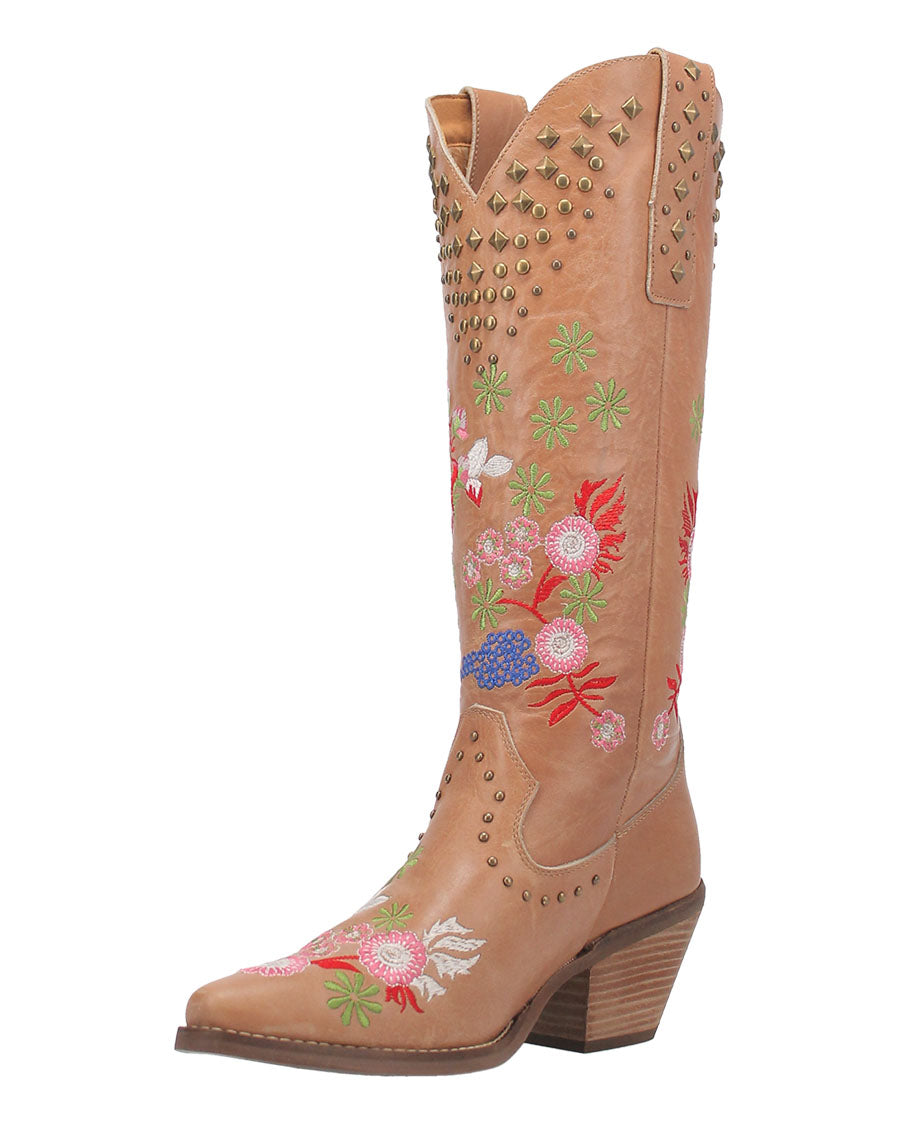 Dingo Women's Poppy Western Boots in Tan with Snip Toe at Skip's Western Outfitters | DI732-TAN