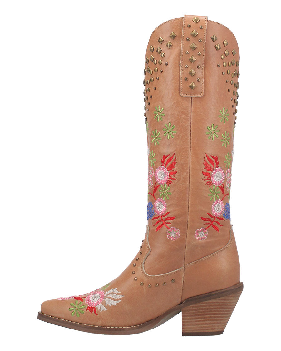 Dingo Women's Poppy Western Boots in Tan with Snip Toe at Skip's Western Outfitters | DI732-TAN