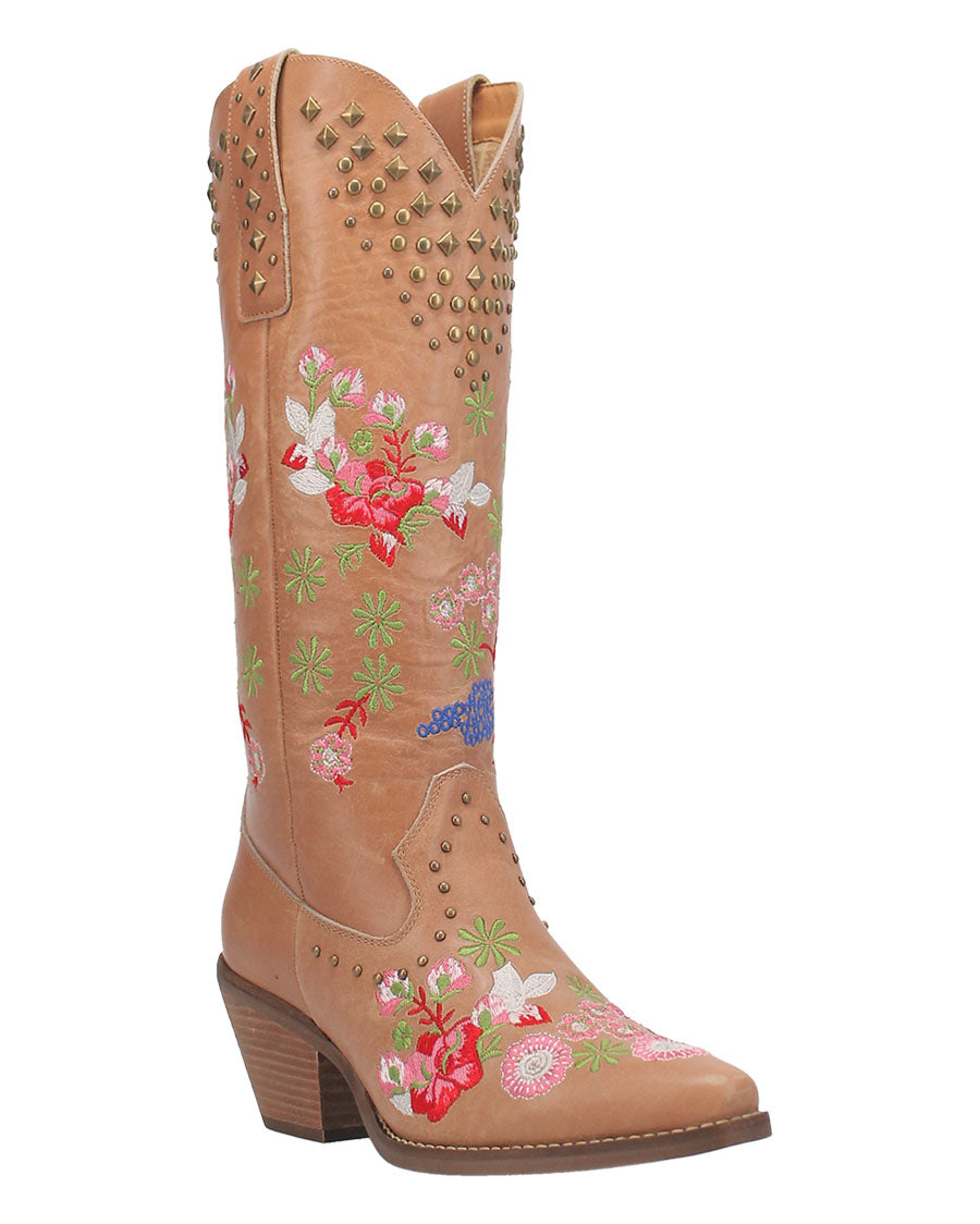 Dingo Women's Poppy Western Boots in Tan with Snip Toe at Skip's Western Outfitters | DI732-TAN