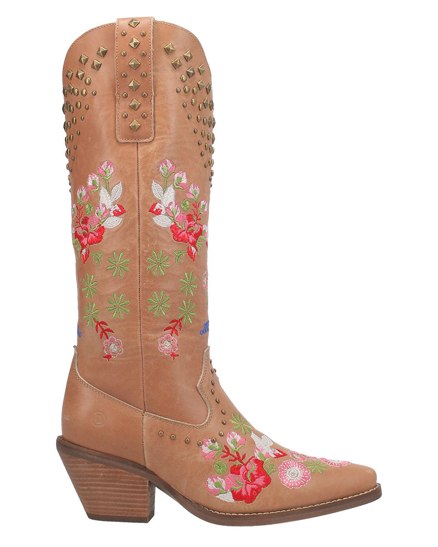 Dingo Women's Poppy Western Boots in Tan with Snip Toe at Skip's Western Outfitters | DI732-TAN