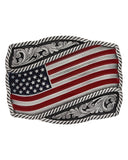 Attitude Painted American Flag Belt Buckle
