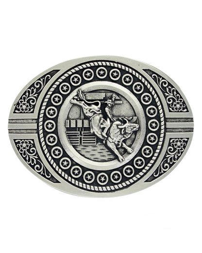 Attitude Livin' The Dream Bull Rider Belt Buckle by Montana Silversmiths from Skip’s Western Outfitters | MON-A858-O/S-Silver