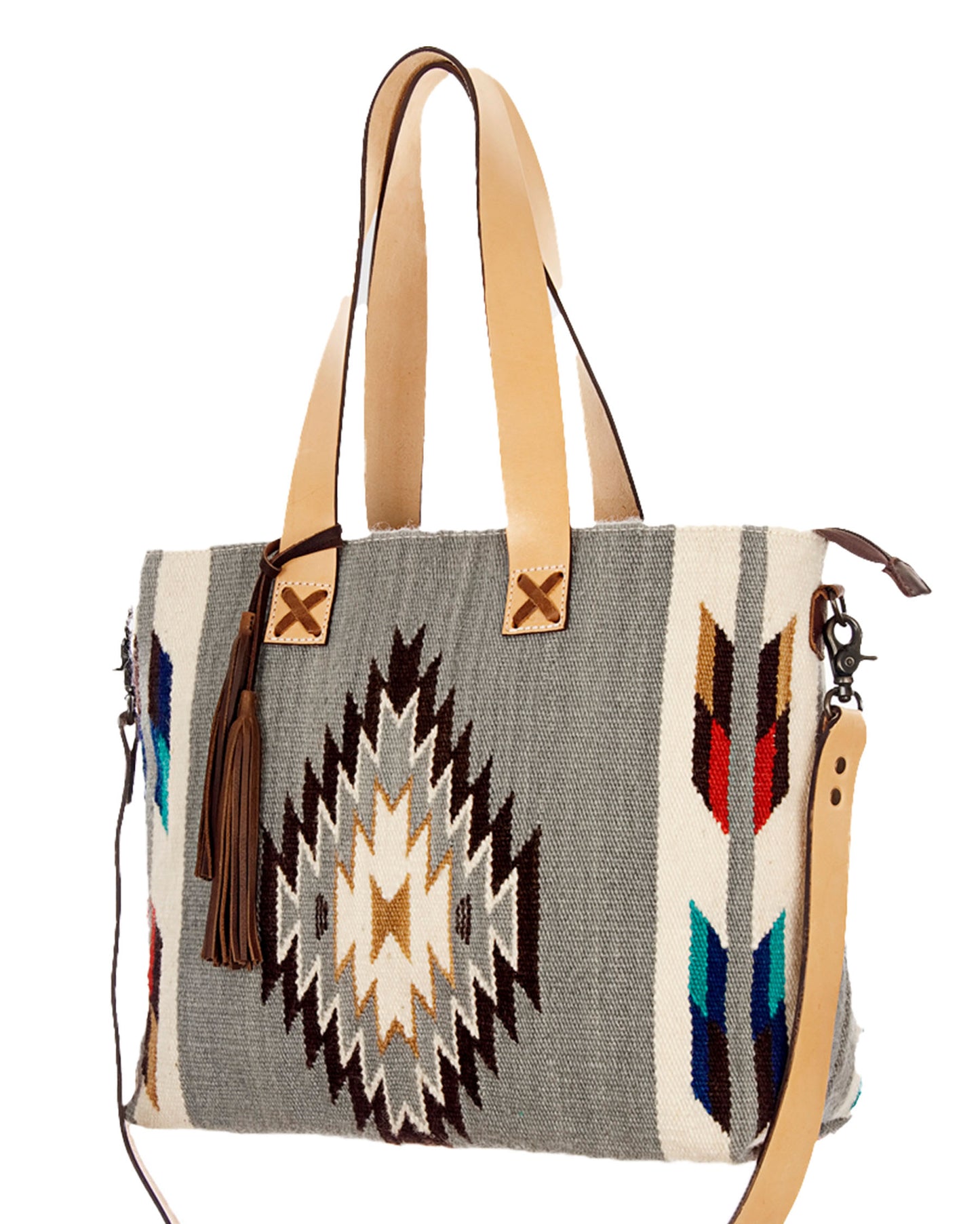 Women's Saddle Blanket Tote by American Darling from Skip’s Western Outfitters | AMD-ADBG575D4-One-Size-Grey/White