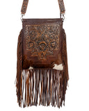 Women's Tooled Front & Strap Crossbody Purse