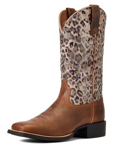 Women's Round Up Wide Square Toe Western Boots