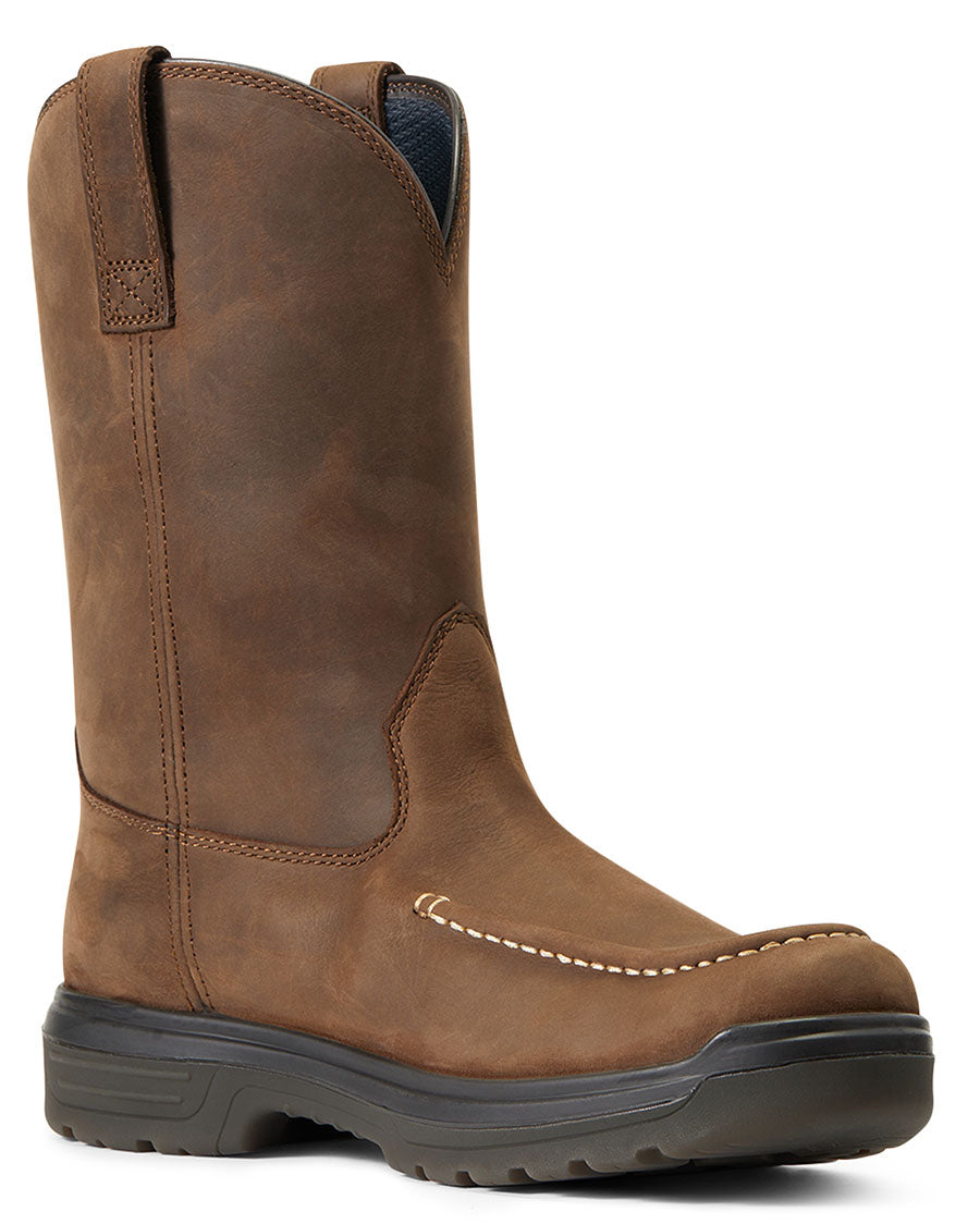 Men's Turbo Moc Toe Waterproof Work Boots by Ariat from Skip’s Western Outfitters | ARI-10040397-070-D