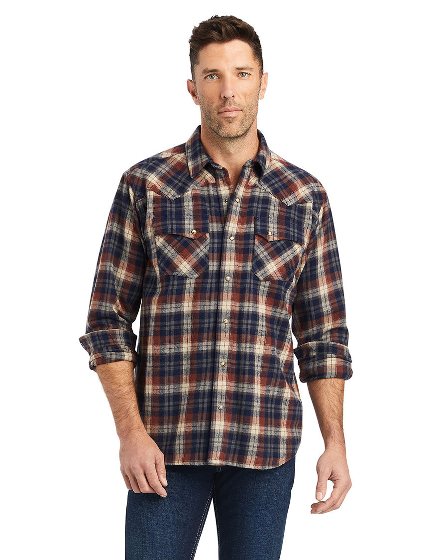 Men's Hendrik Retro Fit Shirt by Ariat from Skip’s Western Outfitters | ARI-10041773-XS-MaritimeBlue