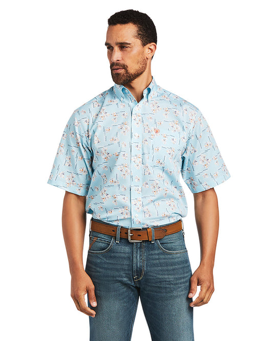 Men's Wrinkle Free Yariel Classic Fit Shirt by Ariat from Skip’s Western Outfitters | ARI-10040539-XS-CrystalBlue