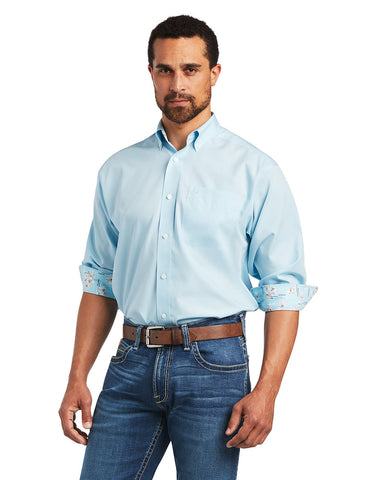 Men's Wrinkle Free Solid Pinpoint Oxford Classic Fit Shirt