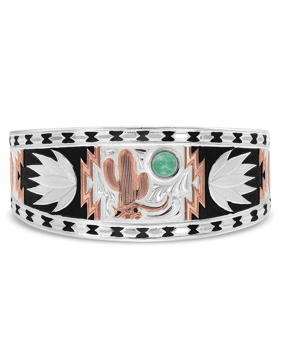 Women's Desert Serenade Cactus Cuff Bracelet by Montana Silversmiths from Skip’s Western Outfitters | MON-BC4290RG-O/S-Two-Tone