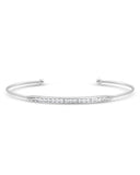 Women's Minimal Clear Stone Bar Cuff Bracelet