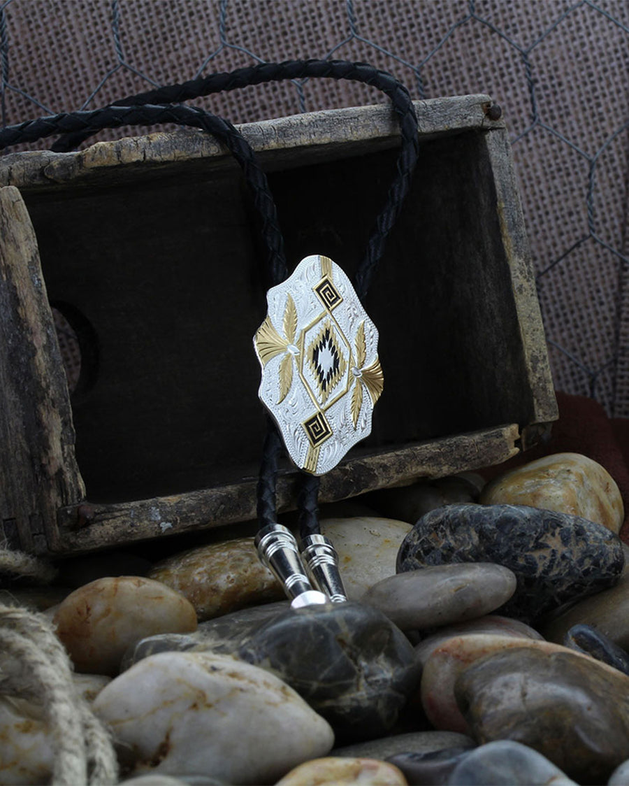 Two Tone Eagle Bolo Tie