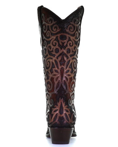 Women's Overlay Embroidery Western Boots