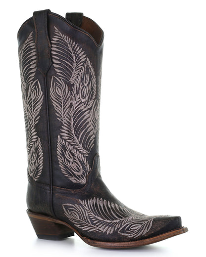 Corral L5790 Women's Handcrafted Snip Toe Cowgirl Boots in Brown at Skip's Western Outfitters