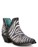 Women's Zebra Print & Studs Ankle Boots