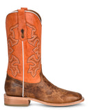 Men's Embroidered Wide Square Western Boots