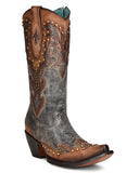 Women's Almond Laser Western Boots