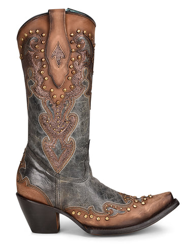 Women's Almond Laser Western Boots