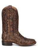 Men's Brown Inlay Western Boots